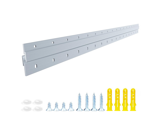 French Cleat Heavy Duty, Aluminum French Cleat, Headboard Wall Mounting Brackets with Screws, Heavy Mirror Mounting Hardware (36 Inch-1 Pair,...