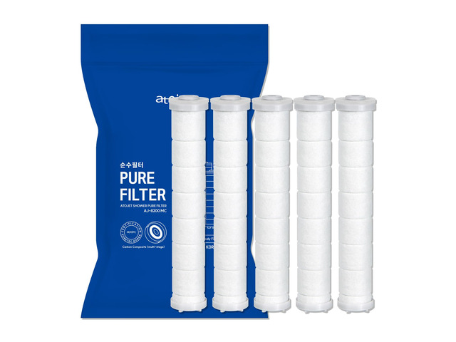 Showerhead Replacement Filters Inspired By Korea's Beauty Culture Pure Carbon Filters (5 Filters) Compatible with AJ8200MC (AJ8200MC-FLT-5PC)