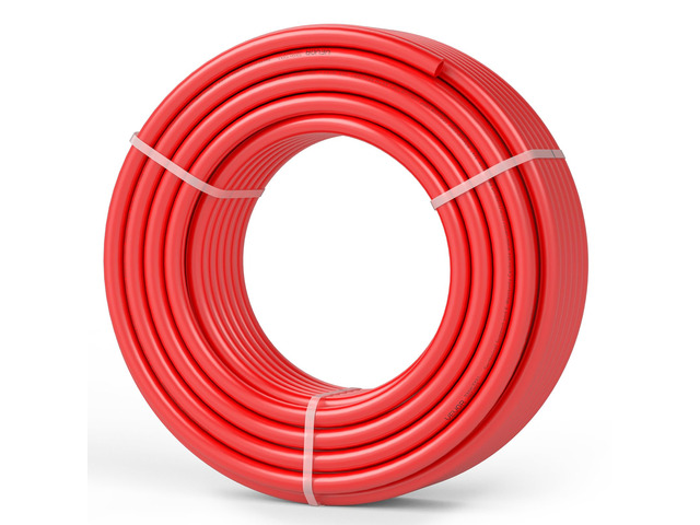 PEX-B Pipe 3/4 Inch x 100 Feet, Non-Oxygen Barrier Flexible Pipe Tubing, Red for Hydronic Radiant Floor Heating, Water Plumbing Applications with...