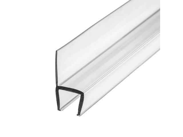 Frameless Shower Door Side Seal Strip for 3/8 Inch (10mm) Glass, Vertical Polycarbonate H-Jamb 180 Degree 78' Long