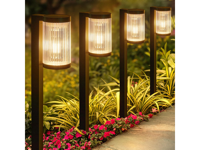 Solar Pathway Lights Outdoor, 6 Pack Upgraded Outdoor Solar Lights for Outside Super Bright Up to 15Hrs, IP65 Waterproof Solar Garden Lights for...