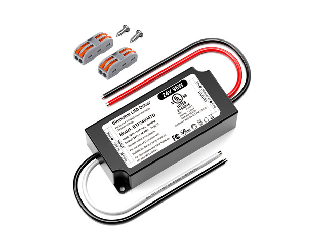 96W 24V Dimmable LED Driver UL Listed, DC 24V Triac ELV/MLV LED Dimmable Power Supply Compatible with Lutron & Leviton Switches 96 Watt LEDs...