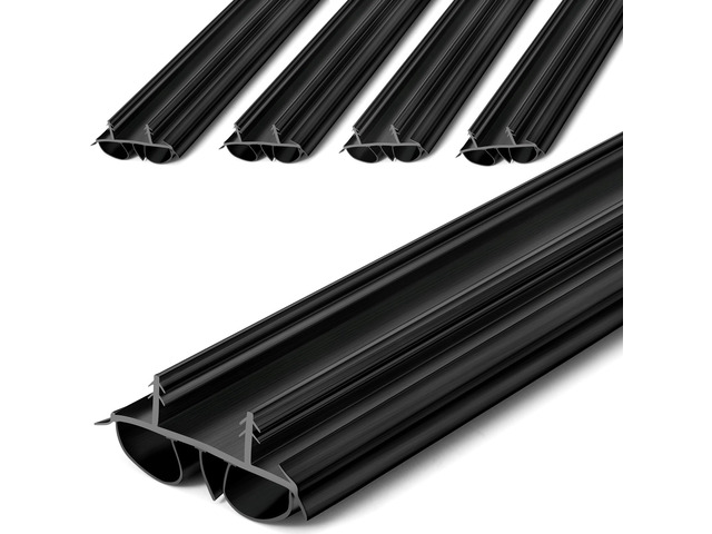 4 Pcs 36' Kerf Door Sweep Double Bubble Kerf Black 1-3/4' Wide Vinyl Seal, Exterior Door Sweeps for Energy Saving, Blocks Dust Insects Noise,...