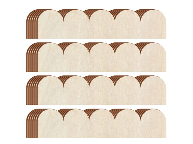 24 Pack Unfinished Scalloped Wood Trim, 15.75 x 3.54 Inch DIY Scalloped Molding for Wall Cabinet Shelf Window Door, Unfinished Wood to Paint