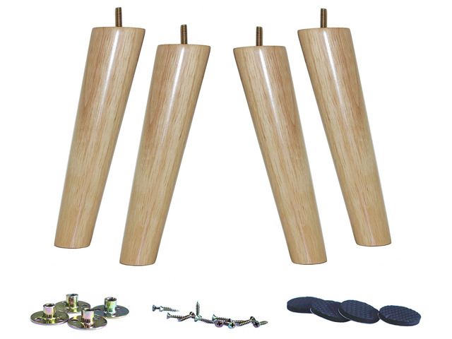Solid Wood Replacement Furniture Sofa Couch Legs 8 inch Heavy Duty Set of 4 Slant Wooden legs for Couch Sofa Chair Ottoman Loveseat Coffee Table...