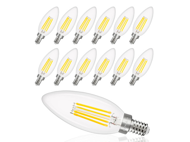 12 Pack E12 LED Candelabra Bulb 40W Equivalent 4000K Natural White Dimmable Type B Light Bulb Small Base for Chandelier, CRI85+ 120V, 400LM, 4W LED...