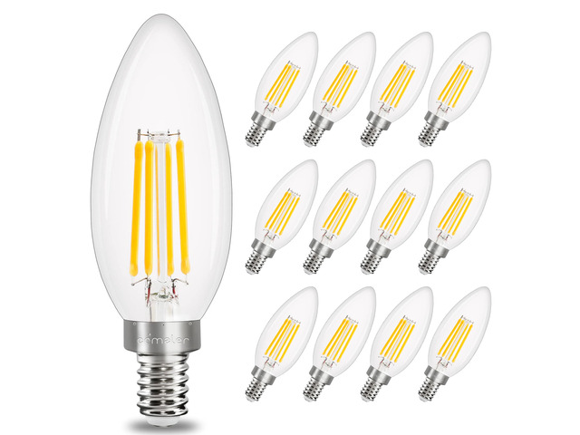 12 Pack E12 LED Light Bulbs Dimmable 40W Equivalent 3000K Soft White