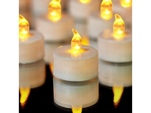 Tea Lights LED Tea Light Candles 200 Hours Pack of 200 Realistic Flickering Bulb Battery Operated Tea Lights for Seasonal Festival Celebration...