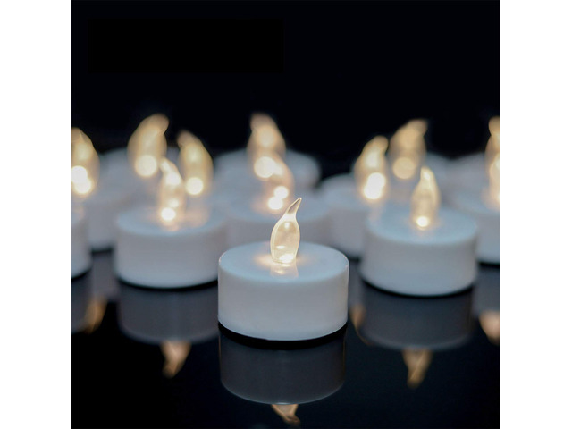 Flameless Tea Lights Candles - Realistic LED Flickering Operated Tea Lights Battery Tealights Long Lasting Electric Fake Candles in Warm White...