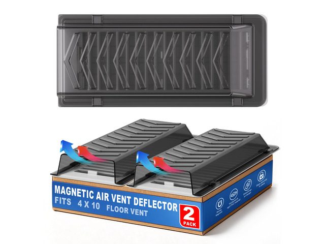 Heating & Air Vent Deflector, Sideways Magnetic Vent Deflector for Vents One-Piece Snap-Lock for Wall/Floor/Ceiling Registers, Energy-Saving,...