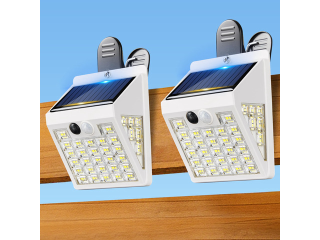 Clip On Solar Lights Outdoor,Motion Sensor Outdoor Lights, 72LEDs 600LM Clip on Solar Fence Lights Outdoor Waterproof LED,Solar Lights for Wall...