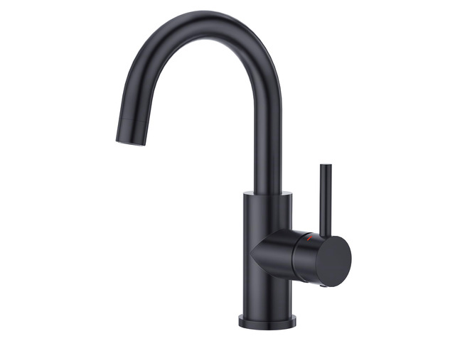 Black Bathroom Faucet Brushed Nickel, Prep Wet Bar Sink Faucet Stainless Steel Single Hole Small Kitchen Faucet with 4 Inch Deck Plate, Mini Faucet...