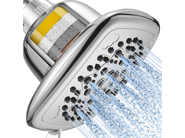 Filtered Shower Head, 7 Modes High Pressure Shower Heads Chrome Shower Head with Filters for Hard Water for Remove Chlorine and Harmful Substances...