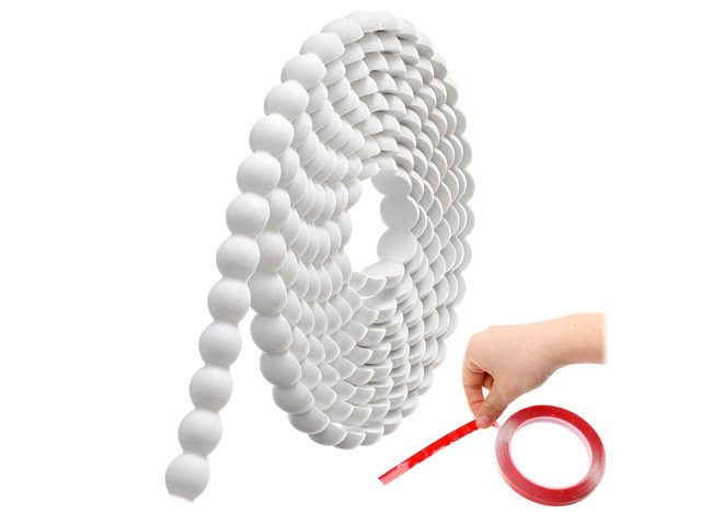 Flexible Bead Molding Trim Peel and Stick White 10ft /18 mm Pearl Beads Design for Mirror Frame, Bathroom Backsplash, TV Wall Edge, Ceiling,...