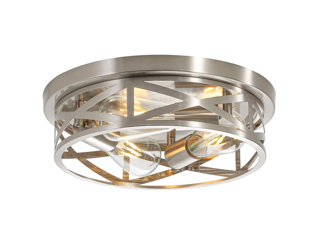 13 inch Brushed Nickel Flush Mount Ceiling Light Fixtures,3-Light Modern Hallway Light Fixtures Ceiling, Brushed Nickel Light Fixture Ceiling Mount...