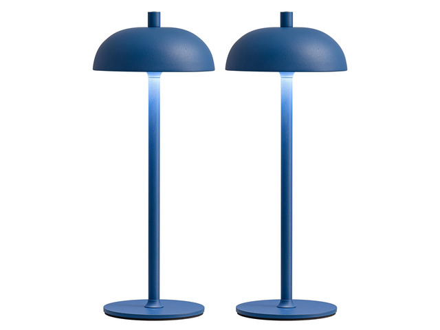 12' Cordless Table Lamps Set of 2, Blue Modern Portable Desk Lamp LED, 3 Color Dimming, Rechargeable, Battery Operated Lights for Bedroom, Outdoor,...