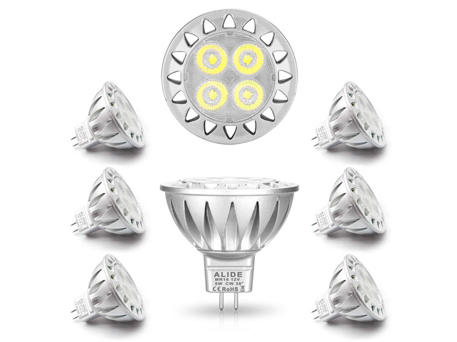 MR16 GU5.3 Led Bulbs 12V Low Voltage 6000K Daylight White Track 5W,Replace 20W 35W Halogen Equivalent,12volt Bulb for Outdoor Landscape Track Ceil...