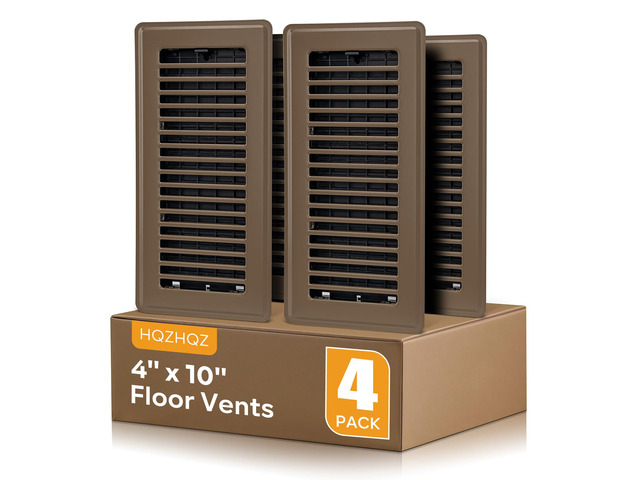 4' x 10' Floor Vent Covers Brown 4 Pack, Heavy Duty Walkable Vent Covers for Home Floor, Premium Finish, Brown