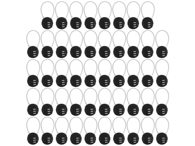 448 Pack 3 Digit Combination Cable Padlock,Black Resettable for Gym Locker Luggage Backpack, Waterproof Outdoor Security, Small Combo Lock for...