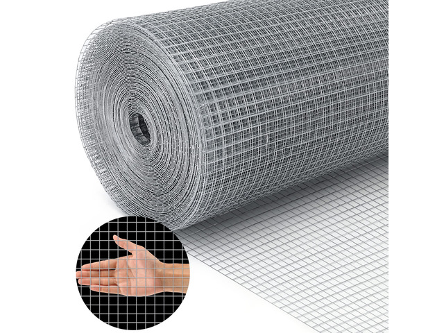 19 Gauge Hardware Cloth, 1/2 inch Chicken Wire Fence, Galvanized Welded Cage Wire Mesh Roll Supports Poultry Netting Cage Fence