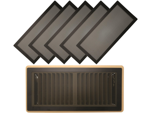 Extra Strong Magnetic Air Vent Screen Cover for Floor 5-Pack (5' x 13', Black)