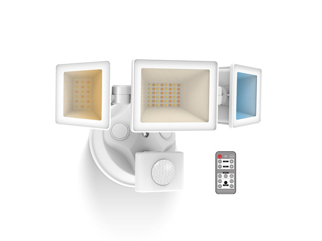 Motion Sensor Outdoor Lights with Remote 40W 4000LM Flood Light 120V 3 Modes Dusk to Dawn/Auto/On Time, 3000K-6000K Flood Lights Outdoor Motion...