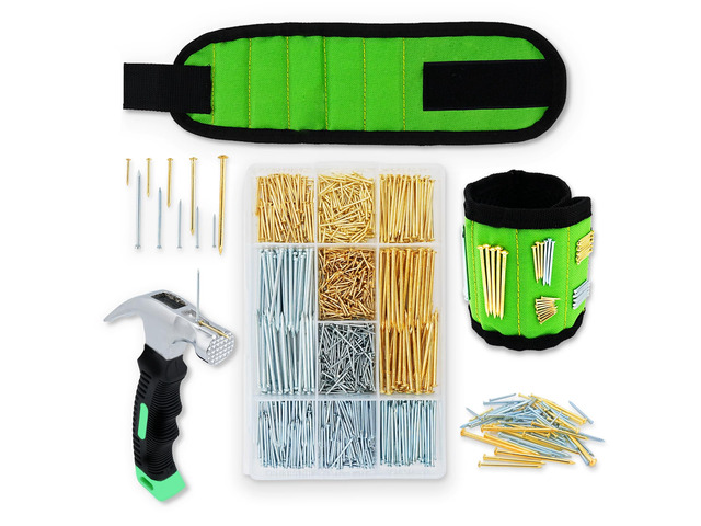 1002pcs Hardware Nails Assortment Kit, Nails for Hanging Pictures, Small Wall Nails for Hanging, Finishing Nails, Common Wood Nails, Mini 8oz Claw...