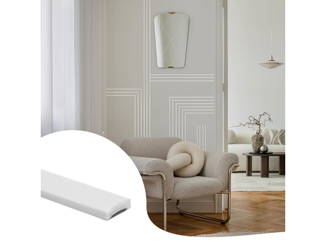 26.2 Ft Peel and Stick Wall Molding Trim, Flexible PVC Trim Trim for Walls & Backsplash, Waterproof Heat Resistant Self Adhesive Trim, Easy...