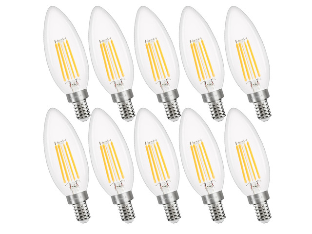 10 Pack B11 Dimmable Candelabra LED Bulbs, E12 Small Base 40W Equivalent 3000K Soft White Chandelier Light Bulbs, 120V Type B, 400 LM Glass Shape...