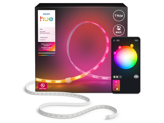 Flux 7-Feet LED Strip Light Extension, Vibrant Color and Ambiance, Flexible Indoor Lighting, Chromasync Color Blending, Cuttable, Extendable,...