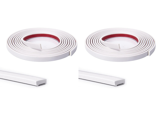 10 Ft Peel and Stick Flexible Vinyl Molding Trim for Wall Tile Edges, Kitchen backsplash, Mirrior Frame in White (Pack of 2)