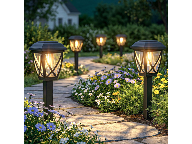 Solar Pathway Lights Outdoor 10 Pack, Warm White 3000K Solar Lights Auto On/Off Waterproof Energy Saving LED Landscape Lights for Garden Yard,...