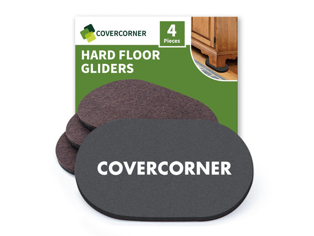 Felt Furniture Sliders for Hardwood Floors 4 PCS, 9 1/2' Brown Felt Furniture Pads for Hardwood Floors, Furniture Moving Sliders, Heavy Duty Felt...