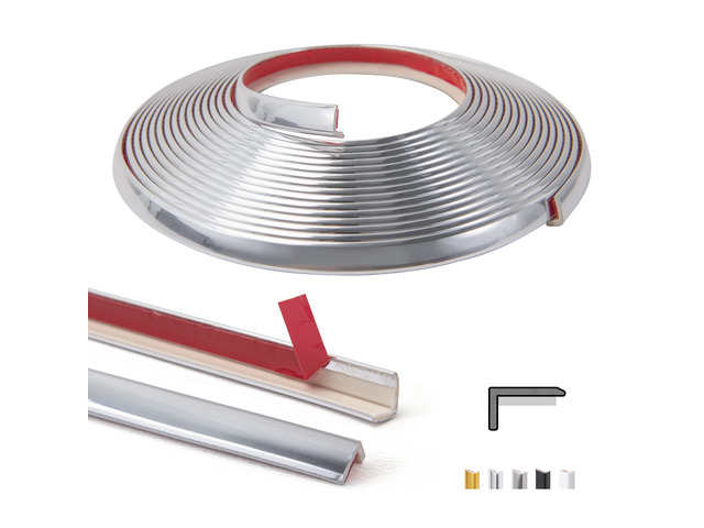 20 ft Flexible Outside Corner Trim for Tile Edge, Stainless Steel Durable, Waterproof, Strong Adhesive, High Viscosity, Easy to Clean, Ideal for...