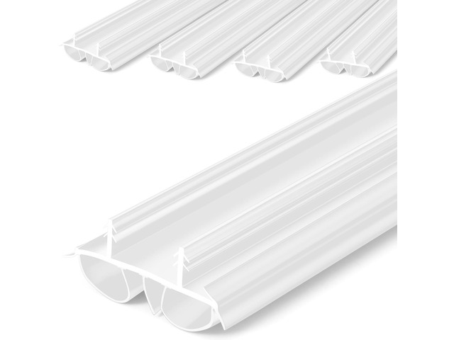 4 Pcs 36' Kerf Door Sweep Double Bubble Kerf White 1-3/4' Wide Vinyl Seal, Exterior Door Sweeps for Energy Saving, Blocks Dust Insects Noise,...