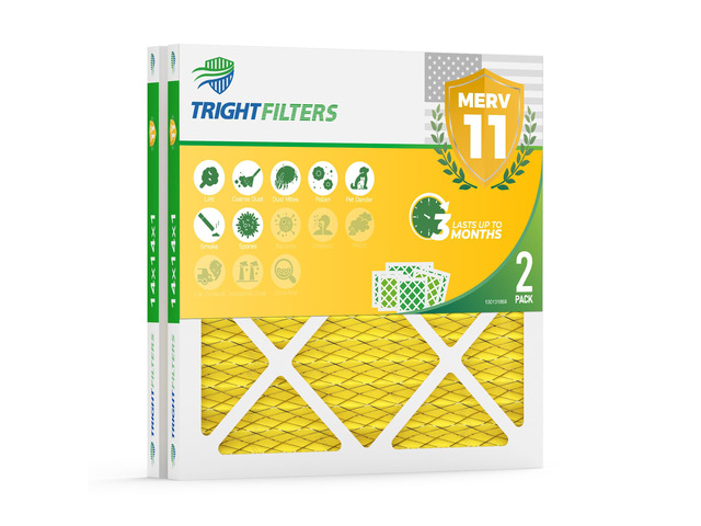 14x14x1 Air Filter MERV 11 HVAC Furnace Filter Pleated 2 Pack Electrostatic Pleated, 3-Month HVAC AC Furnace Filters Replacement, MPR 1000-1200 &...
