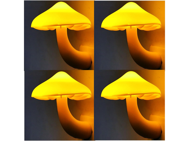 4 Pack Plug in Night Lights with Light Sensor,Mushroom Night Light Auto Dusk to Dawn Sensor, LED Nightlights,Adults Kids...