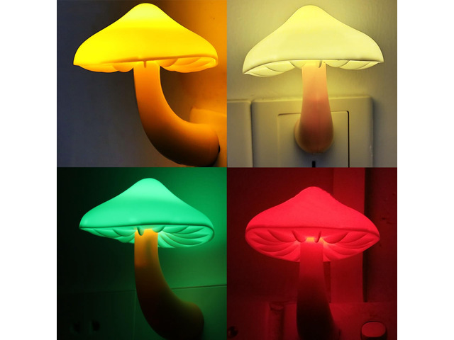 4 Pack Plug in Night Light, Mushroom Light LED Nightlights for Kids, Adults, Bedroom, Bathroom,Hallway, Stairs, Kitchen Muti-Color