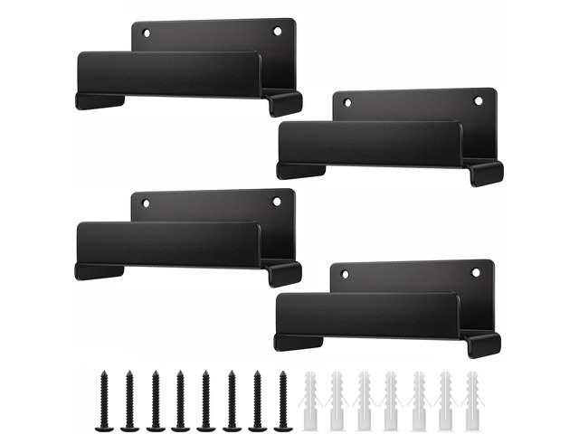 Ladder Hooks for Garage Wall, 4 Pack Heavy Duty Wall Mount Storage Hanger for Ladders, Chairs & Patio Furniture, Fits Step & Extension Ladders,...