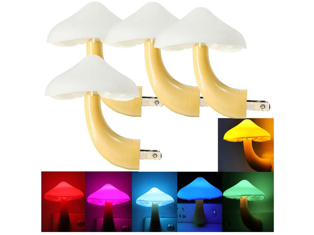 4 Pack Mushroom Night Light,Plug in Sensor Light Color Changing Wall Lamp,LED Nightlights for Kids Room, Adults...