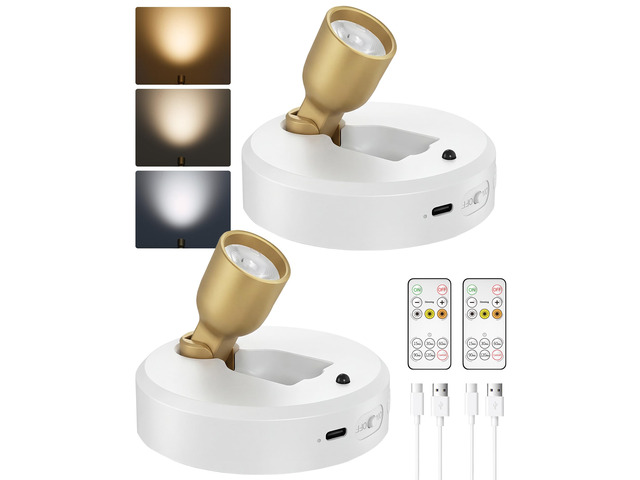 Spotlight Indoor, Rechargeable Battery Picture Lights, Wireless Uplights with Remote, Dimmable, 3 Color Temperatures, Timer, Accent Lighting for...