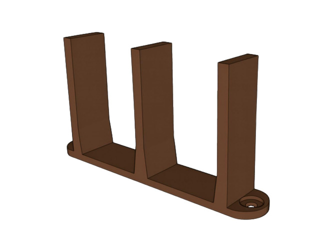 3-Pack Sliding Closet Door Floor Guide Bracket Universal Fit for 1-3/8' Width Bypass Doors (Brown)