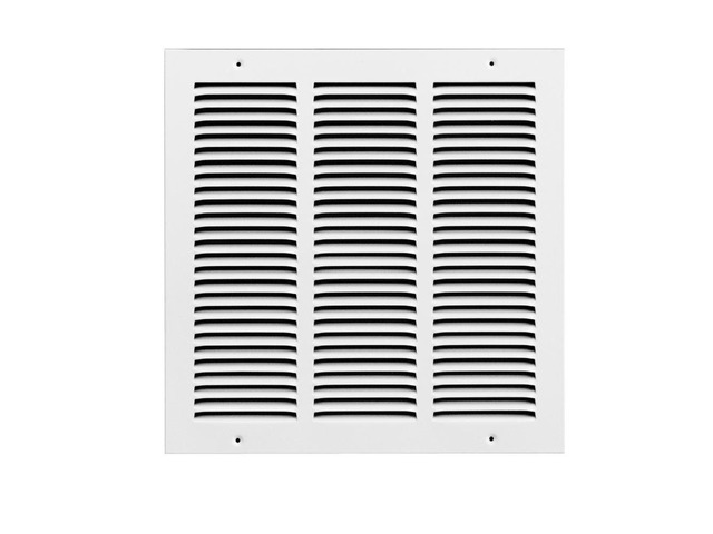 Air Return Grille for 18' x 18' Duct Opening - Heavy Duty Steel - Premium Finish - Includes Screws - Louvered Design - Paintable - Matte White...