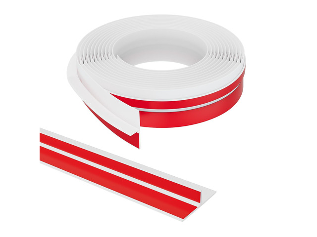T-Shaped Weather Stripping Seal, White Silicone, 1.97 in x 40 ft Flexible door seal strip covers door, window, and bathroom gaps; peel-and-stick...