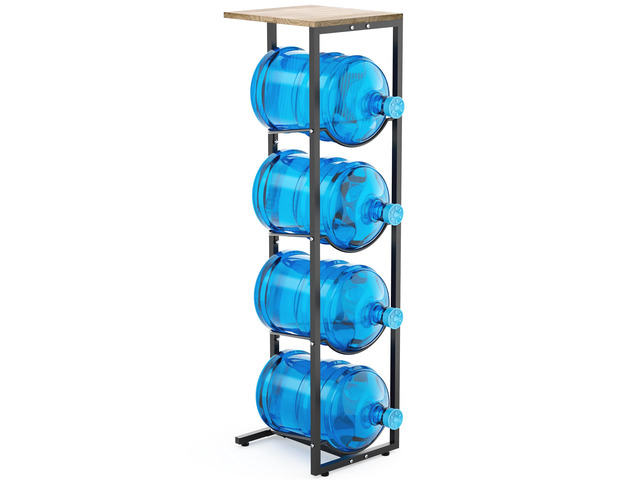5 Gallon Water Jug Holder with Storage Shelve: 4 Tier Water Jug Stand Holder for 5 Gallon Water Dispenser- 5 Gal Water Bottle Storage Rack...