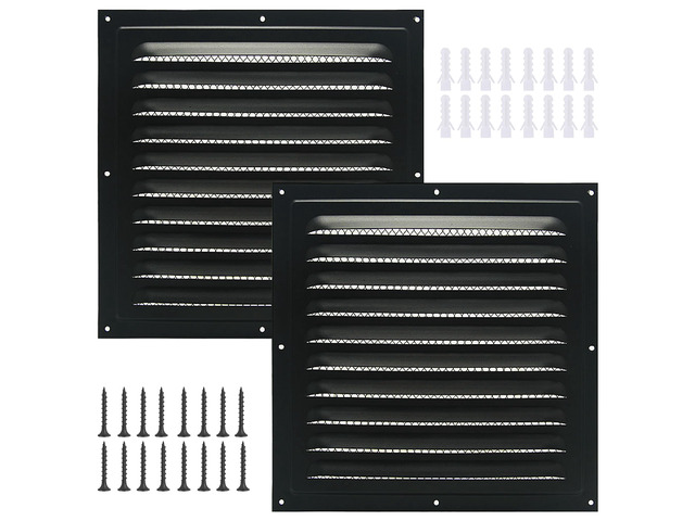 2pcs Attic Vent Soffit Vent Aluminum Wall Vent Metal Shed Vent Square Vent Louver Vent Grille with Built-in Insect Screen for Exterior Door House...