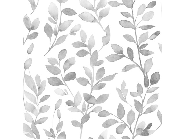 Grey Leaf Peel and Stick Wallpaper Botanical 590L17.3W Modern Contact Paper for Cabinet Self-Adhesive Removable Wallpaper for Bedroom Decor Boho...