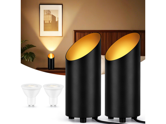 Uplighting Indoor, 7W Floor Can Lights with 2700K LED GU10 Bulbs 2 Pack IP44 Waterproof Uplights Spotlight for Dark Corner Sofa House Plant Wall...