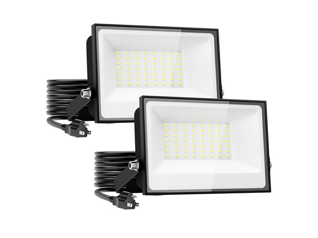40W Flood Lights Outdoor,4000lm Bright LED Work Light with Plug,Daylight White LED Flood Lighting, IP66 Waterproof Security Yard Lights for Garage...
