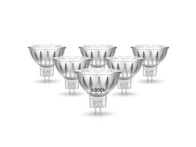 MR16 LED Bulbs Daylight 6000K Bright White 12 Volt Low Voltage 6PCS GU5.3 20 Watt 30 Watt Halogen Equivalent,3W Led Bulb for Outdoor Landscape Yard...